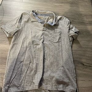 Gray Striped Polo Shirt